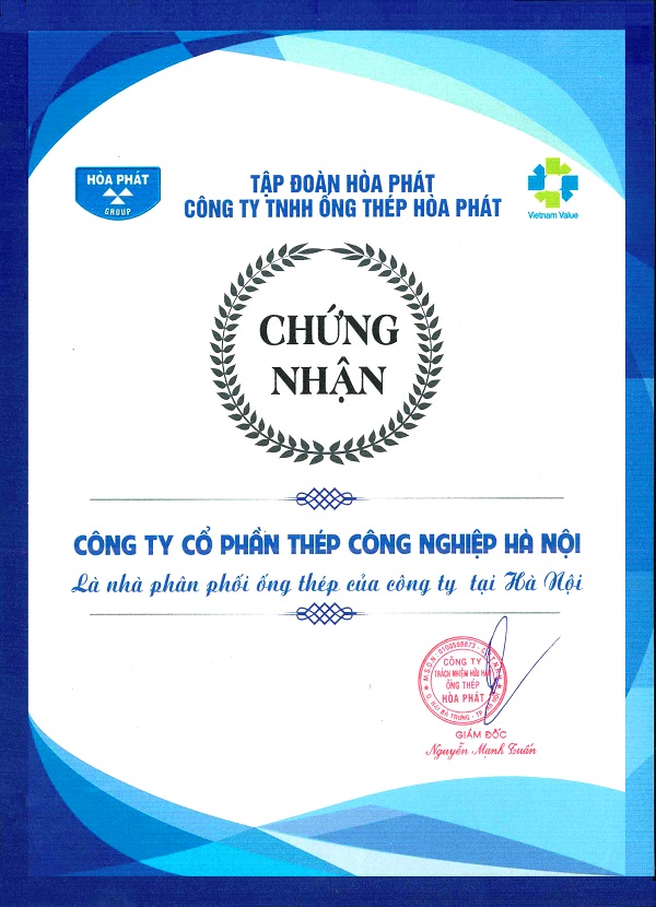 Công ty CP Thép Công Nghiệp Hà Nội là đại lý cấp 1 Thép Hòa Phát